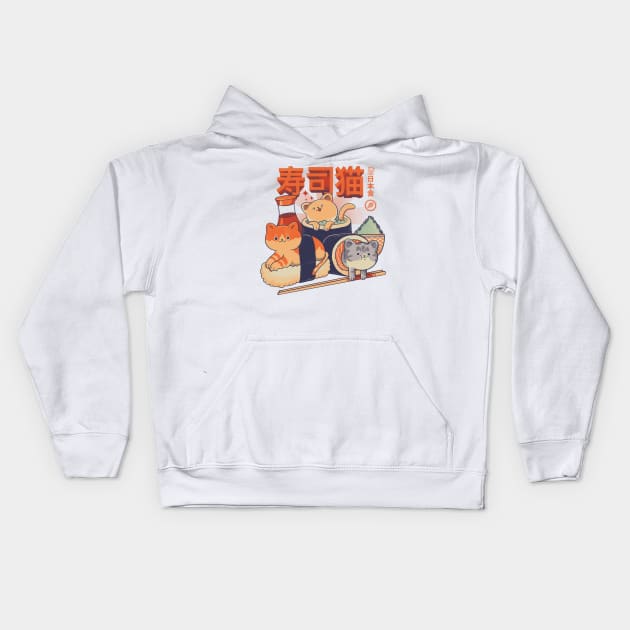 Sushi Cats Kids Hoodie by ppmid